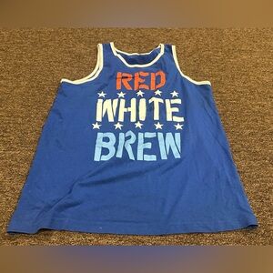 EUC! Hybrid Red White Blue L Men's Patriotic active athletic Tank Top shirt